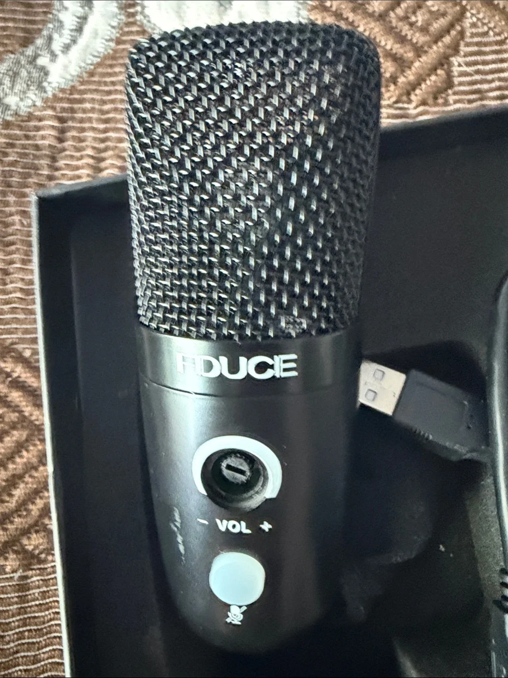 Black USB Condenser Microphone with Cable - Unbranded